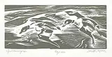 Goldeneyes #92/100 by Illingworth Kerr, lino block on paper, sold Dec 2024