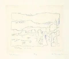 Harry Mitsuo Kiyooka, Italia #A/P, 1982, etching and watercolour on paper