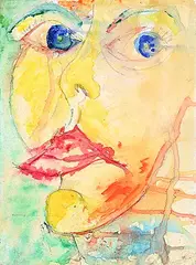 Helen Keyes, Untitled - Abstract Portrait, 1998, mixed media on canvas