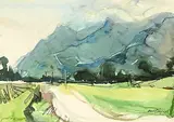 Brent R. Laycock, Untitled - Mountain Path, 1974, watercolour on paper