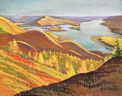 Isabel Levesque, Peace River, 1958, pastel on paper
