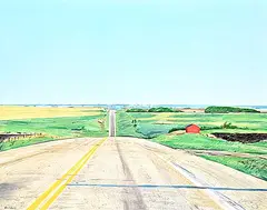 John Mckee, Summer Field, East of Olds, acrylic on wood board