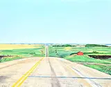 John Mckee, Summer Field, East of Olds, acrylic on wood board