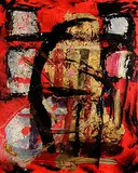 Edward Michell, Mystical Discovery, mixed media on wood board