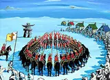 Maxwell Allen Newhouse, Celebrating the First Five Years, 2004, acrylic on canvas