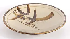 Wayne G. Ngan, Untitled - Brown Bowl with Floral Details, glazed ceramic