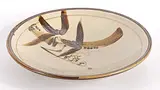 Wayne G. Ngan, Untitled - Brown Bowl with Floral Details, glazed ceramic