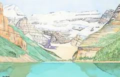 George Norgard, Untitled - Lake Louise, watercolour on paper
