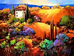 Return to Tuscany by Nancy O'Toole, acrylic on canvas, sold Dec 2024