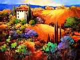 Nancy O'Toole, Return to Tuscany, acrylic on canvas