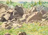 James Stanford Perrott, Untitled - Rock Wall, 1976, watercolour on paper