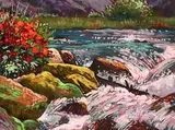 Karin Richter, Spring Runoff, pastel on board