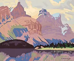 Joseph Ernest Sampson, Maligne Lake, colour silkscreen on paper