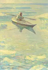 Adam Sherriff Scott, Untitled - Paddling Through the Ice, oil on canvas