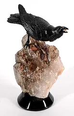 Lyle Sopel, Heist, 2018, nephrite jade, obsidian and quartz sculpture