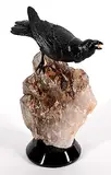 Lyle Sopel, Heist, 2018, nephrite jade, obsidian and quartz sculpture