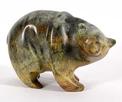 Stewart Steinhauer, Muskwasis, 2002, green stone carving