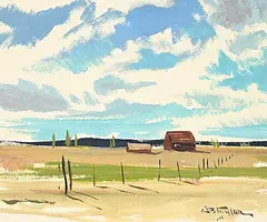 John Benjamin Taylor, Untitled - Big Sky, 1943, goauche on paper
