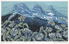 June Thomsen, Three Sisters #6/43, 2002, colour wood block on paper