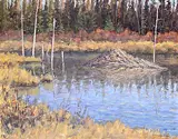 John Davenall Turner, Beaver House, oil on wood board