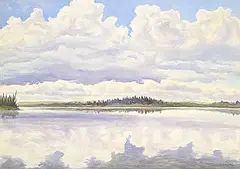 Cloud Reflections, Bear Lake by John Davenall Turner, watercolour on paper, sold Dec 2024