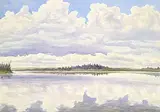 John Davenall Turner, Cloud Reflections, Bear Lake, watercolour on paper