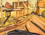 Lawrence Washburn, Study for Innisfail Alley, 1983, oil on canvas board
