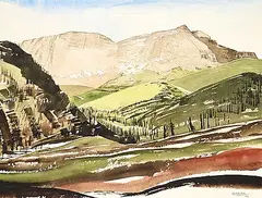 George Weber, Mt. Armstrong, Highwood Valley, 1960, watercolour on paper