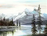 Mathew Wong, Maligne Lake, Jasper, oil on canvas board