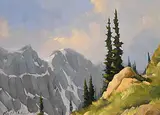 Karl E. Wood, Eiffel Lk. Tr., oil on wood board