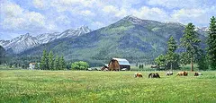 Kaye York, Untitled - Grazing, acrylic on wood board