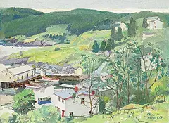 Franklin Arbuckle, Brigus South, N.F.L., 1981, oil on wood board