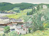 Franklin Arbuckle, Brigus South, N.F.L., 1981, oil on wood board