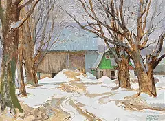 Franklin Arbuckle, Perkinsfield South, Ont., 1988, oil on wood board