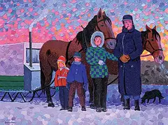 William Roy Brownridge, Heading out for Toutes Aides, acrylic on canvas