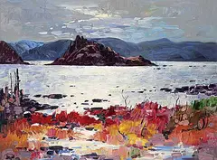 Bruno Cote, Matin Froid, oil on wood board