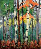 Graham Forsythe, Autumn Totems, 2000, acrylic on canvas