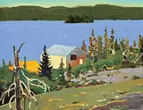 Robert Genn, Fly Camp at Ven Lake, near Yellowknife N.W.T., oil on wood board