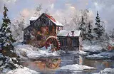 Georgia Jarvis, A Grist Mill, oil on wood board