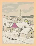 A. Y. Jackson, Untitled - Chapel in the Snow, colour silkscreen on paper