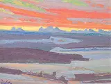 Illingworth Kerr, West of Priddis, 1978, oil on wood board