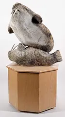 Peter Kuniliusee, Untitled - Two Walruses, bone sculpture