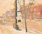 Robert F.M. McInnis, Whyte Avenue White, 1989, oil on canvas