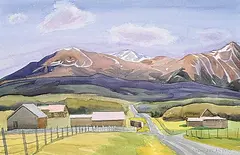 Doris Jean McCarthy, Cloudy Ridge Ranch - Alberta, 2003, watercolour on paper
