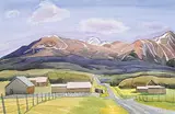Doris Jean McCarthy, Cloudy Ridge Ranch - Alberta, 2003, watercolour on paper