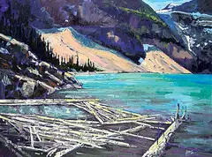 Neil Patterson, Logs on Moraine, 1997, oil on canvas