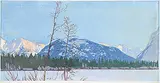 Walter J. Phillips, Tunnel Mountain #7/100, 1944, colour wood block on paper
