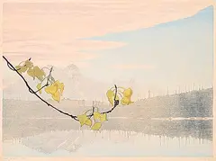 Leaf of Gold #8/100 by Walter J. Phillips, 1941, colour wood block on paper, sold Nov 2024