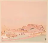 Walter J. Phillips, The Field Barn #16/100, 1925, colour wood block on paper