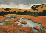 Peter Clapham Sheppard, Untitled - Autumn Marsh, oil on canvas board